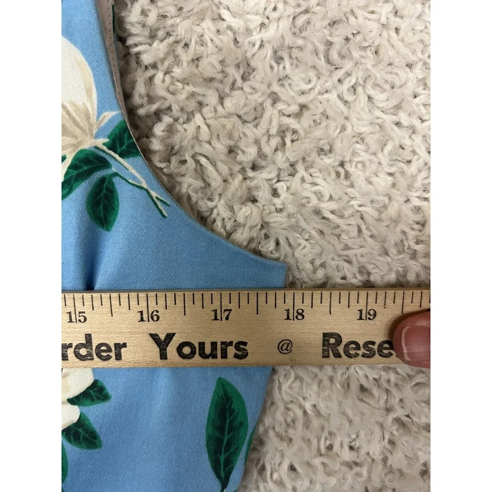 Draper James Sky Blue Floral V-Neck Fit & Flare Dress